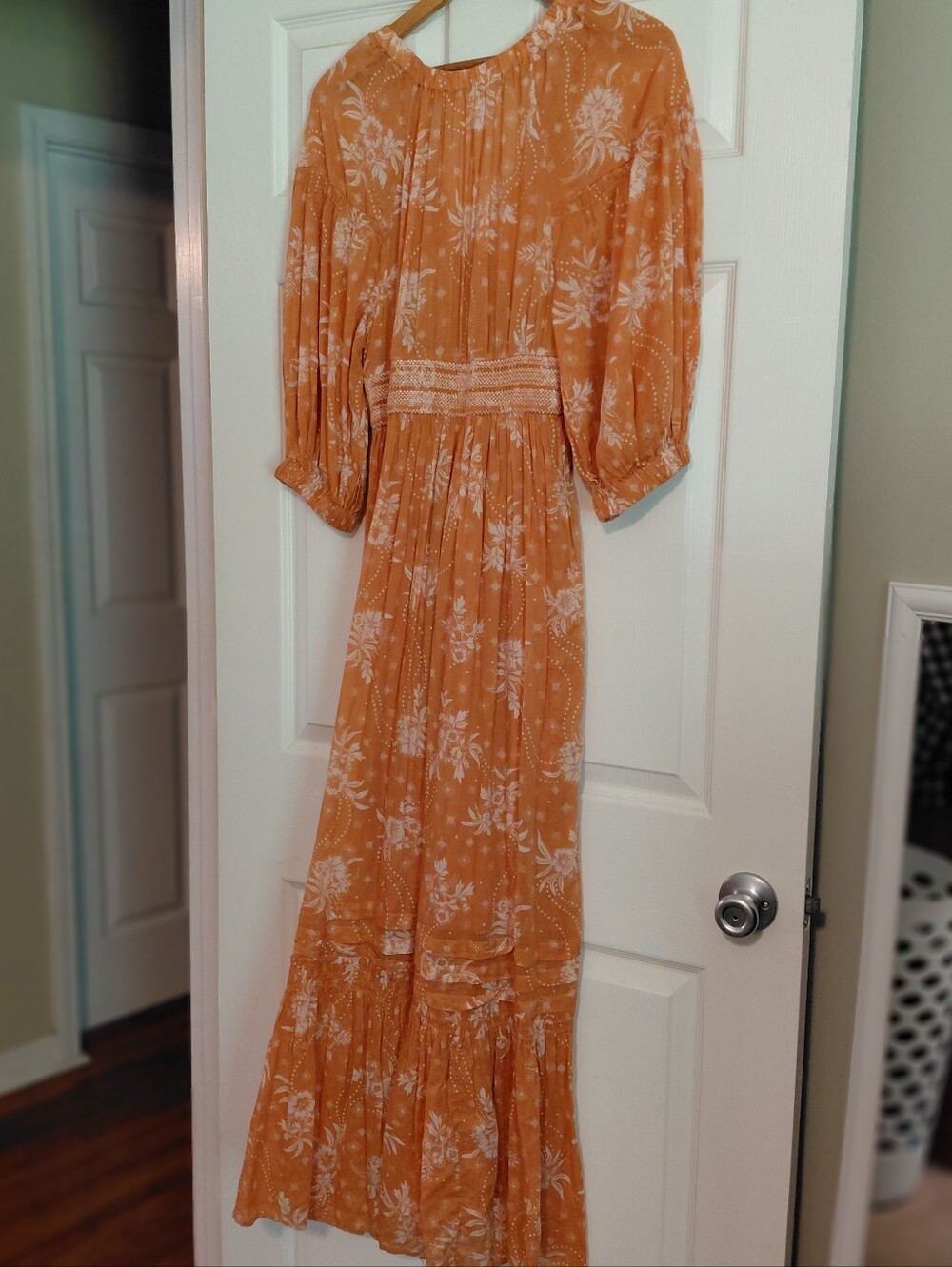 Free People Golden Hour Maxi Dress Marigold Floral Women's Size Small - Picture 5 of 10